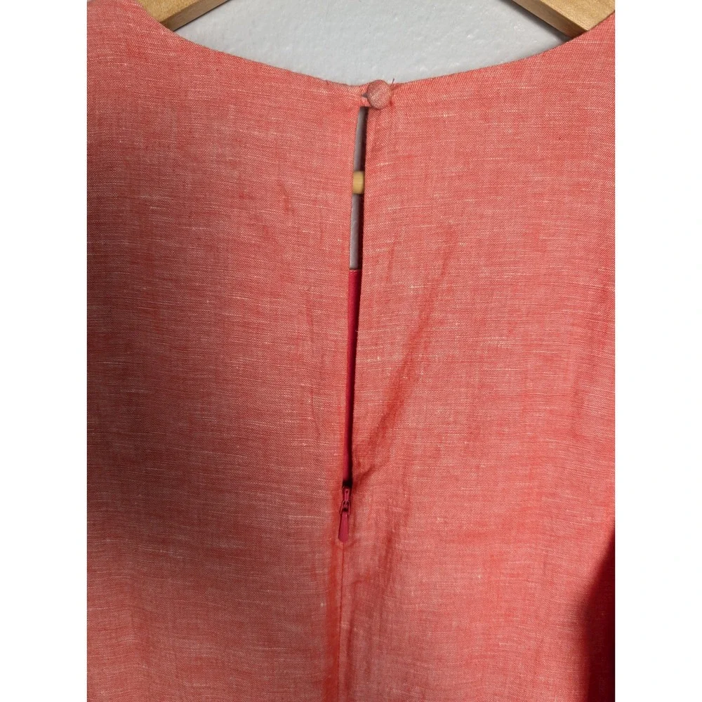 Banana Republic Womens Coral Pink Linen Blend Wide Leg Sleeveless Jumpsuit 10